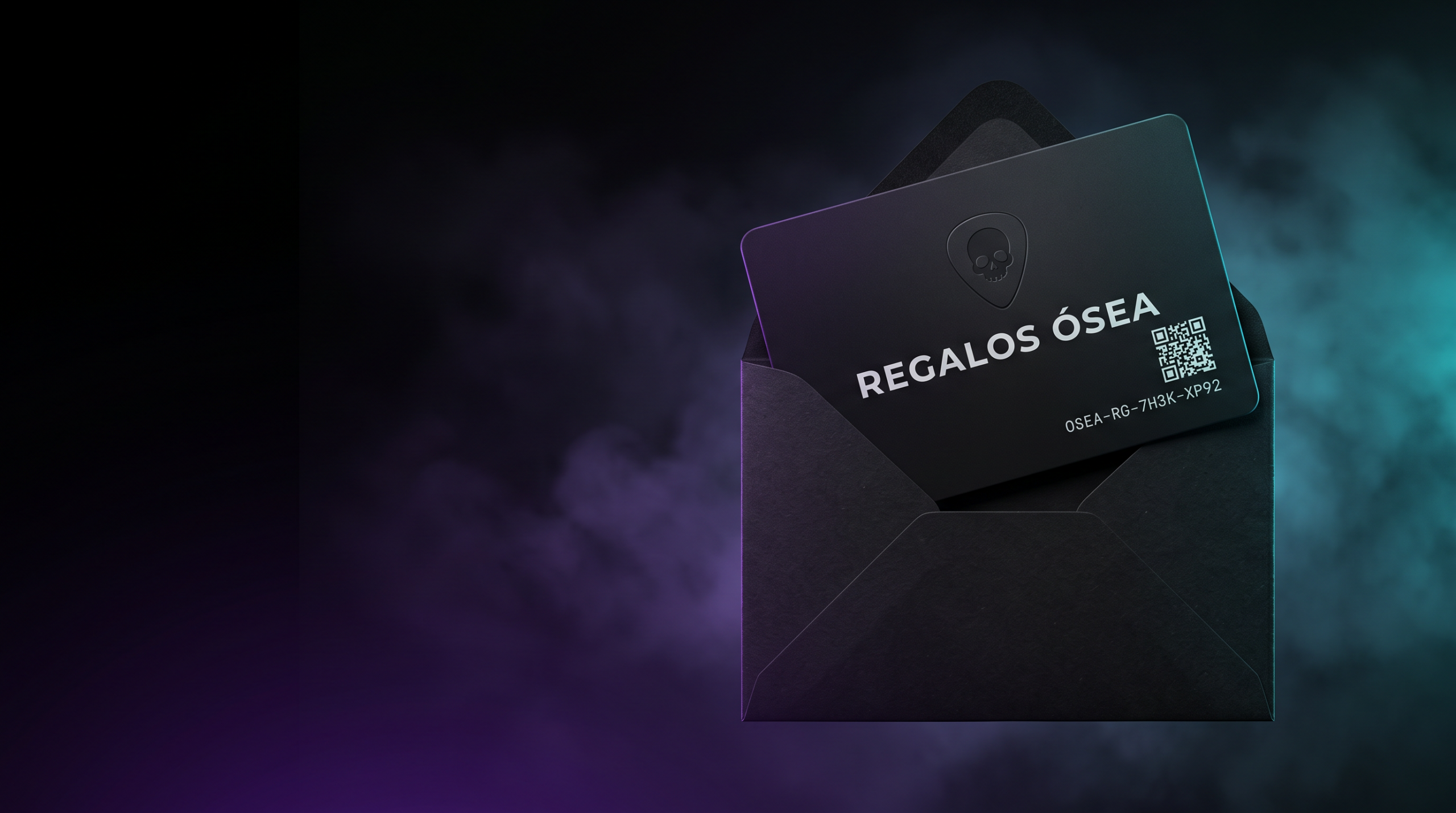 Caja negra de Regalos ÓSEA con tarjeta digital y luz patagónica